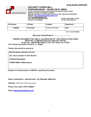 SECURITY PAPER MILL, HOSHANGABAD - 461005 (M.P), INDIA (A Unit of ...