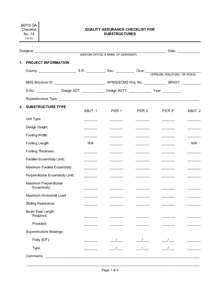 Fillable Online Quality Assurance (QA) Guideline & Review Checklists ...