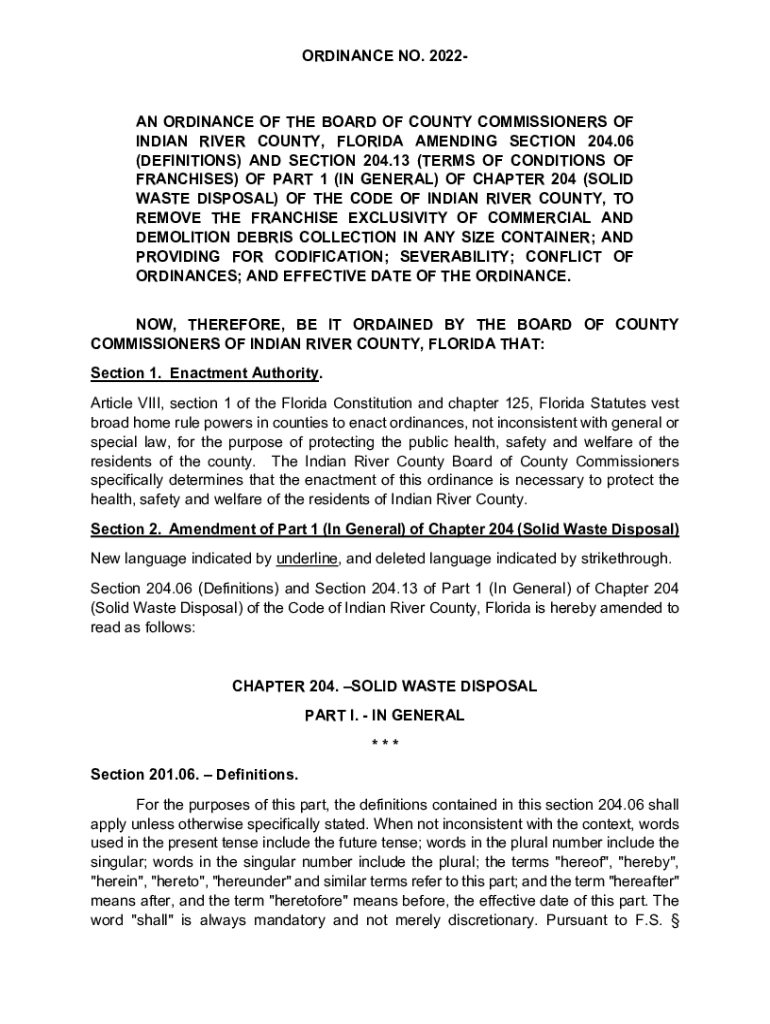 Fillable Online Ordinances Enacted by the County Commission Clerk of