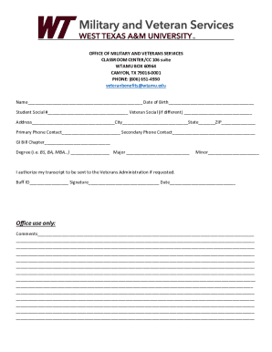 Military and Veteran Services WTAMU - West Texas A&amp;M University