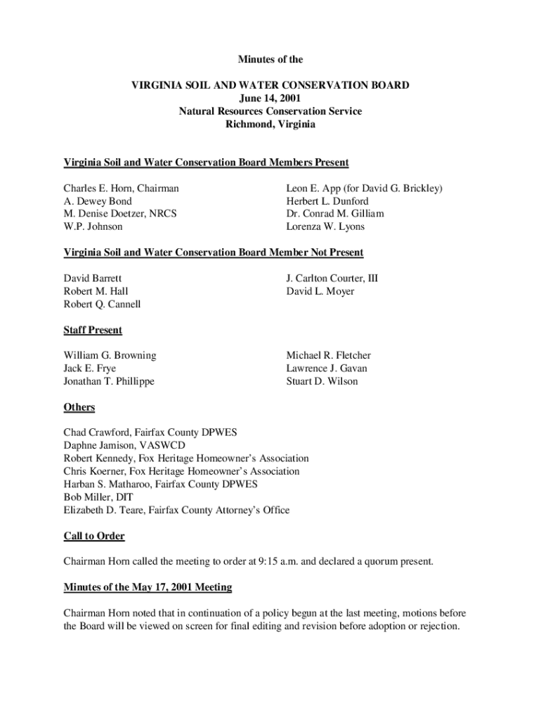 Fillable Online VIRGINIA SOIL AND WATER CONSERVATION BOARD Fax Email