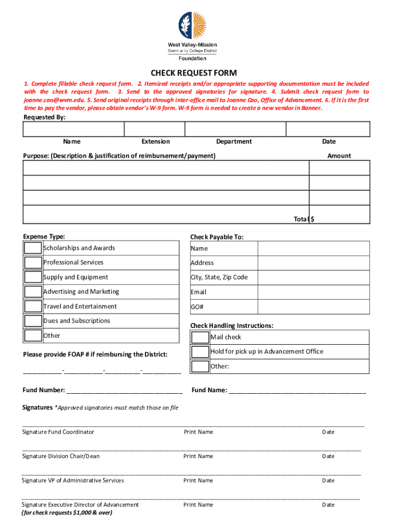 Fillable Online Check Request Form TemplateJotform Fax Email Print ...