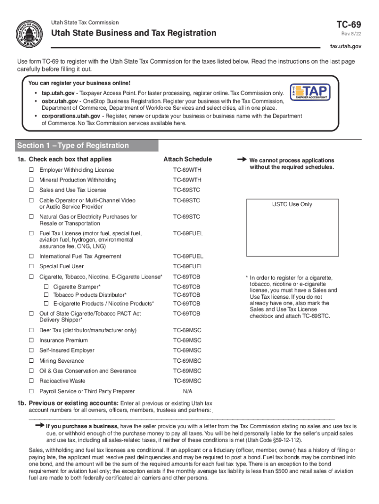 utah business registration form Preview on Page 1