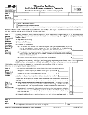 Fillable Online About Form W-4P, Withholding Certificate for Periodic ...