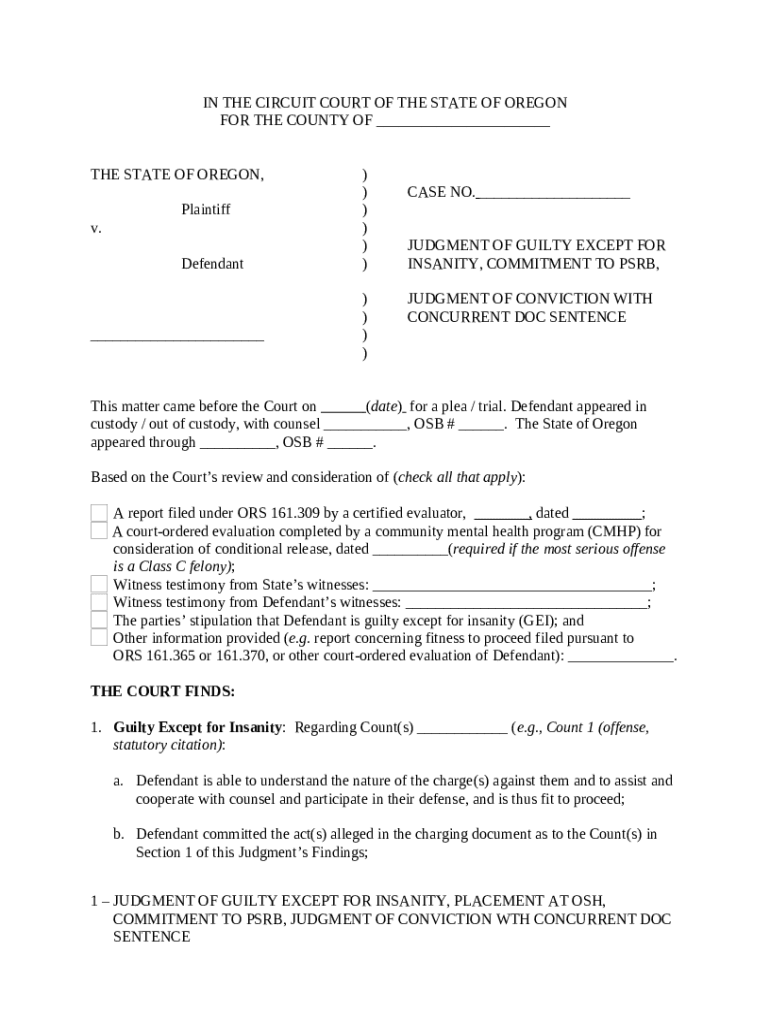 Dual Jurisdiction GEI conviction with DOC sentence template Doc