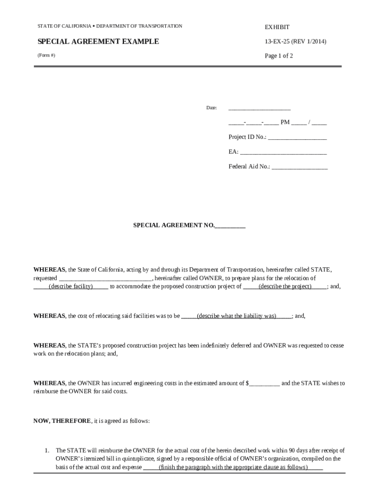 dot.ca.govmediaSPECIAL AGREEMENT EXAMPLE California Department of