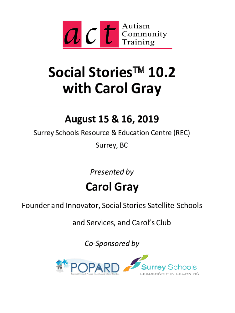Fillable online what is a social story carol gray social stories