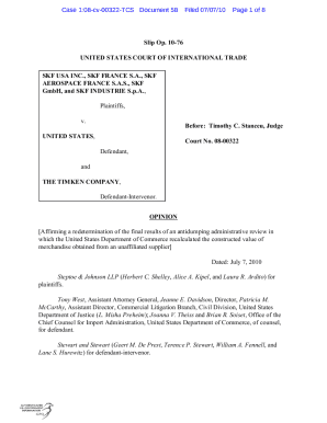 Fillable Online SKF USA INC., SKF FRANCE S.A., SKF AEROSPACE FRANCE