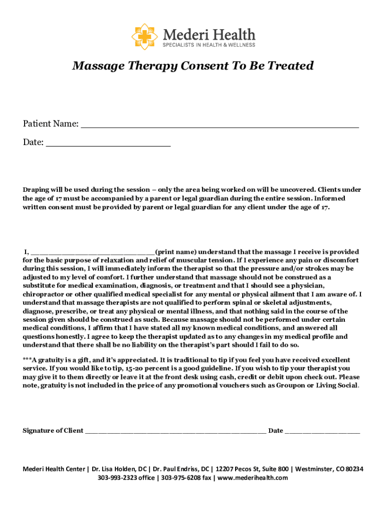 Fillable Online Massage Therapy Consent Form TemplateJotform Fax Email ...