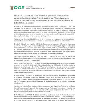 Decreto 273/2011, de 11 de noviembre, por el que se establece el