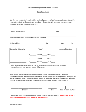 Midland Independent School District Donation Form