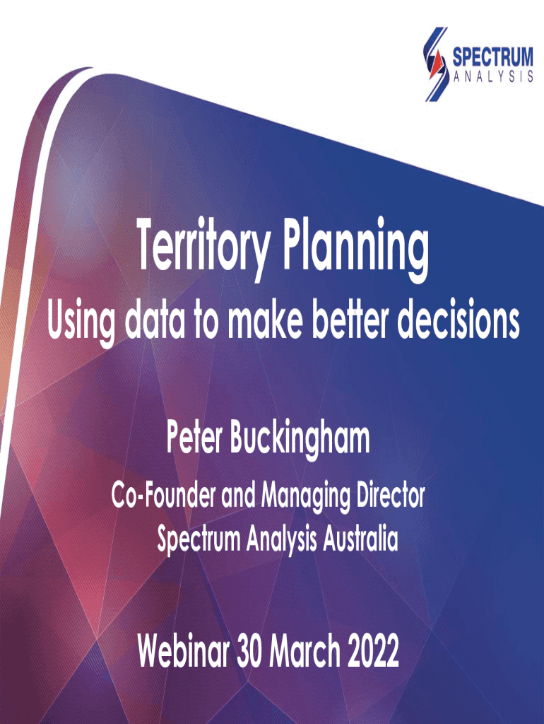 Fillable Online Territory Planning and Mapping Spectrum Analysis