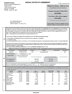 DeKalb County Annual Notice of Assessment