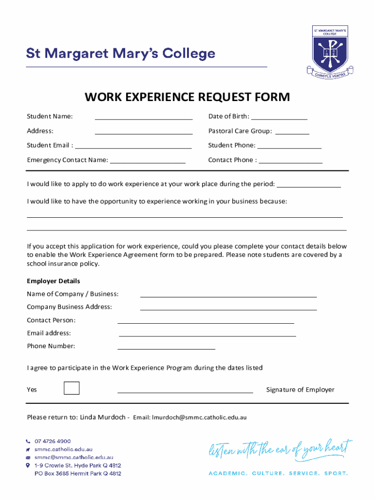 Fillable Online BC Work Experience Request FormTemplate.docx Work