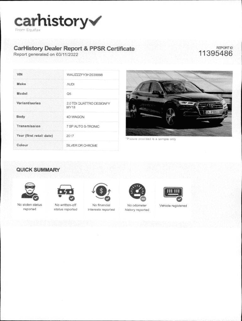 Fillable Online Car History Check & Vehicle ReportCarHistoryCarHistory
