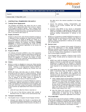 Terms and conditions of contract for goods and services (suppliers)