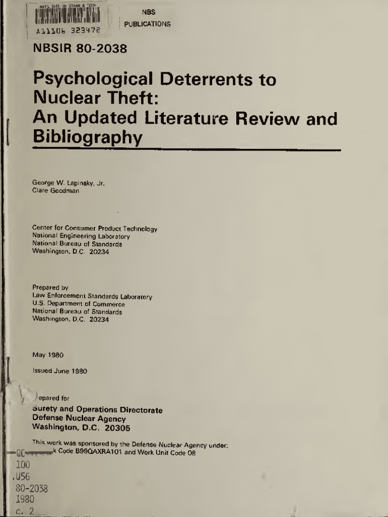 Fillable Online nvlpubs nist Psychological deterrents to nuclear theft