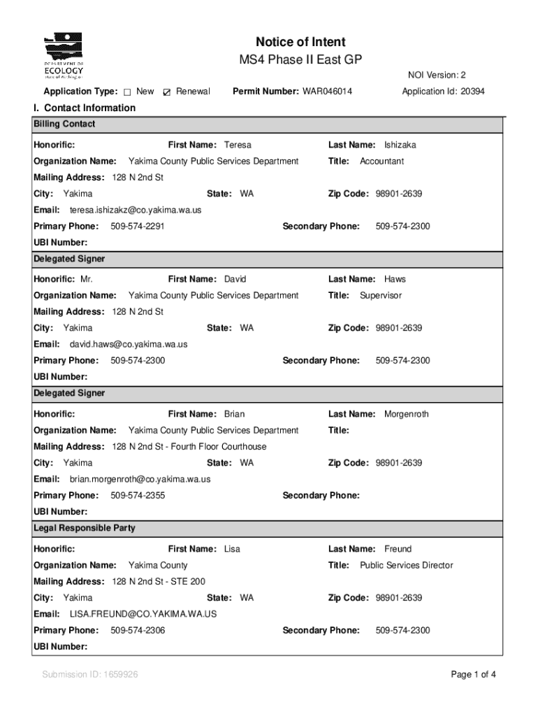 Fillable Online Fresh Fruit Packing General Permit Coverage Issuance