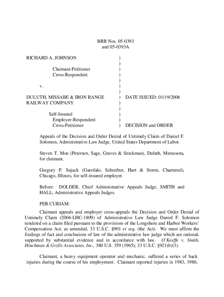Fillable Online Fillable Online dol 050393 and 050393A RICHARD A dol