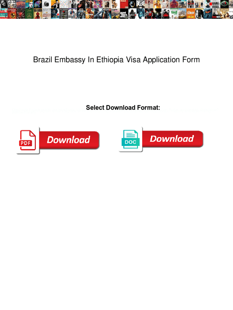 Fillable Online Brazil Embassy In Ethiopia Visa Application Form Brazil Embassy In Ethiopia