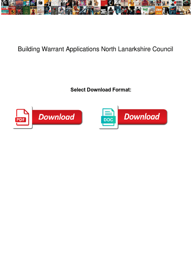 Fillable Online Building Warrant Applications North Lanarkshire Council