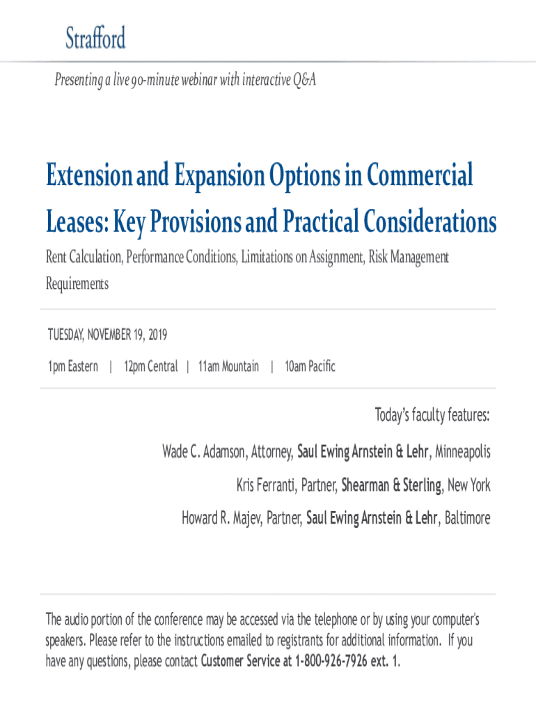Fillable Online Extension and Expansion Options in Commercial Leases