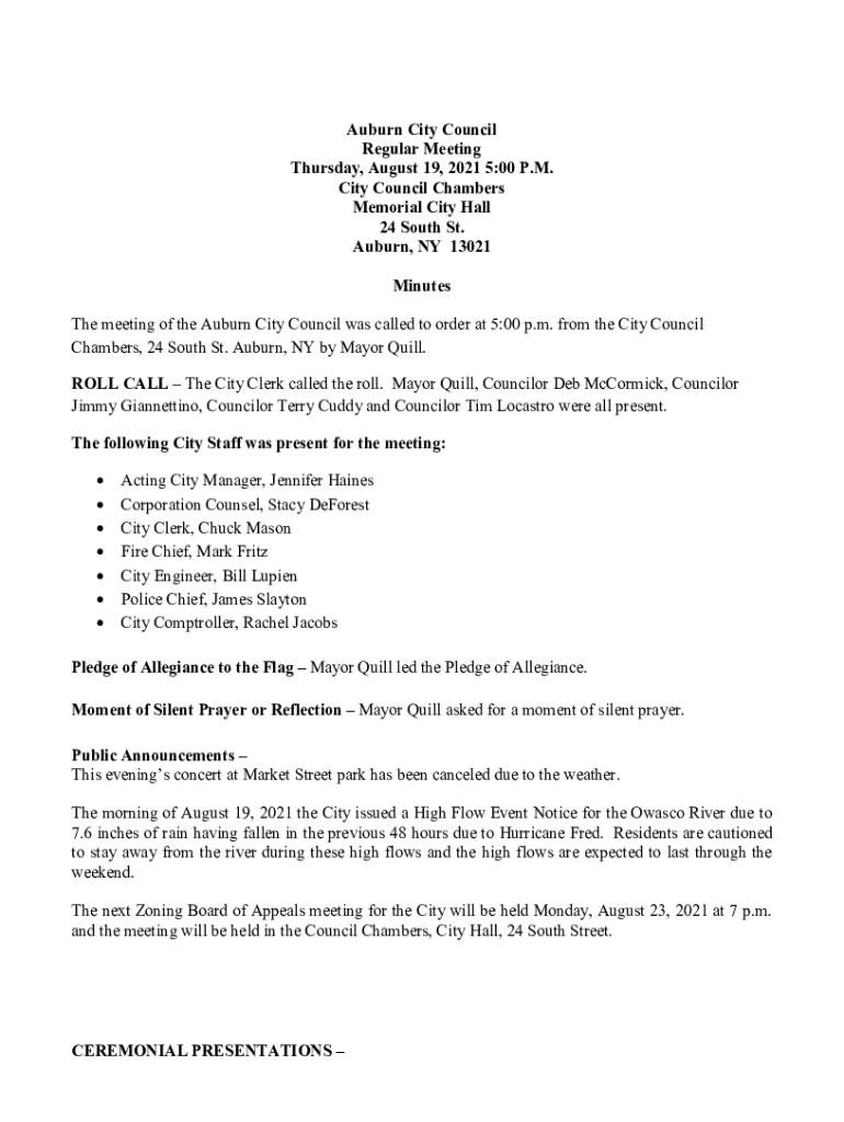 Fillable Online The Mayor and City Council of the City of Auburn will