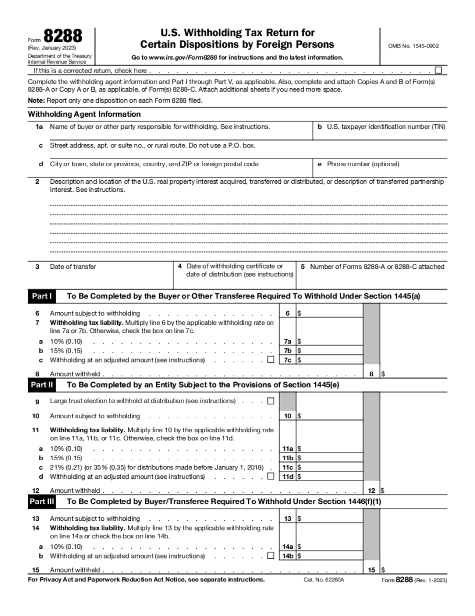 Firpta Withholding Application Form 8288-B