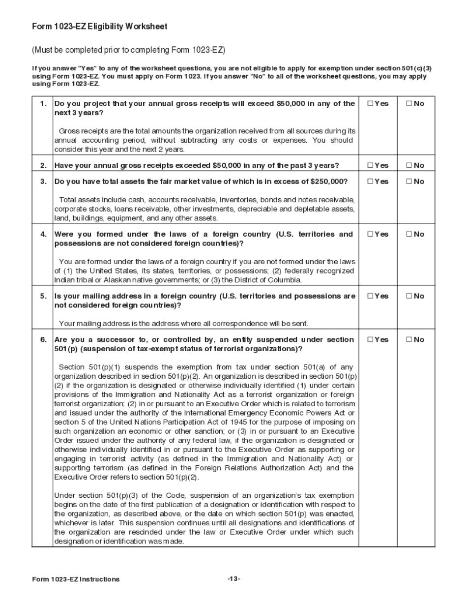Instructions For Form 1023 (01/2023) | Internal Revenue Service