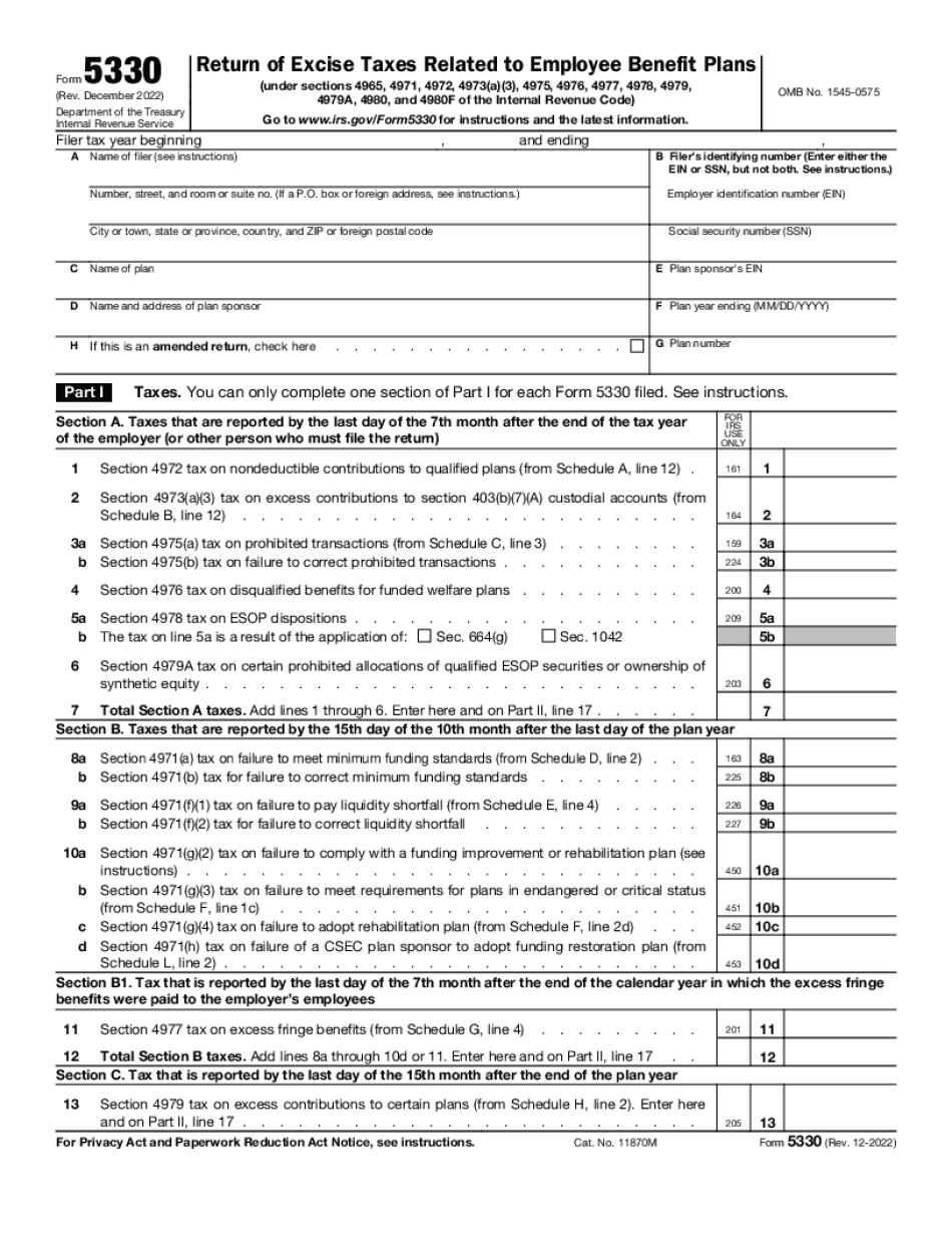 Sample Form 5330 for late contributions