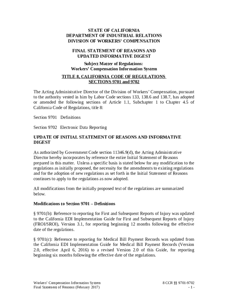 DWC Workers compensation ination system (WCIS) Doc Template pdfFiller