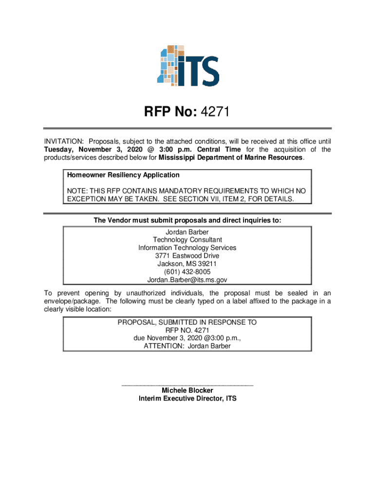 Fillable Online rfps its ms RFP Questions and Clarifications Memorandum ...