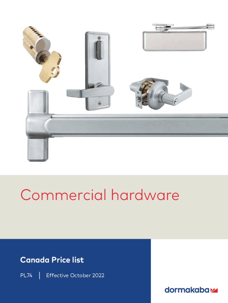 Fillable Online Commercial hardware - dormakaba Fax Email Print - pdfFiller