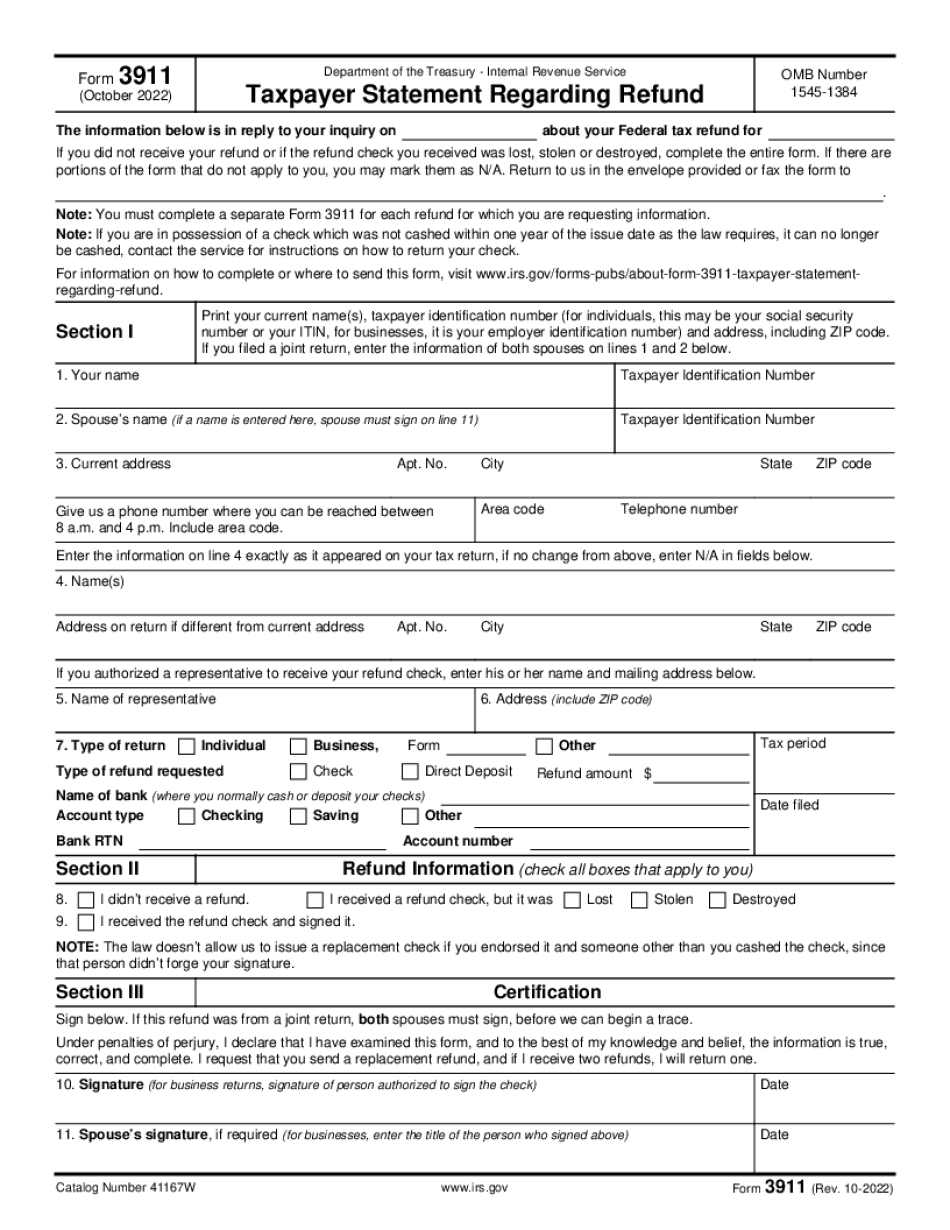 Form 3911 Instructions