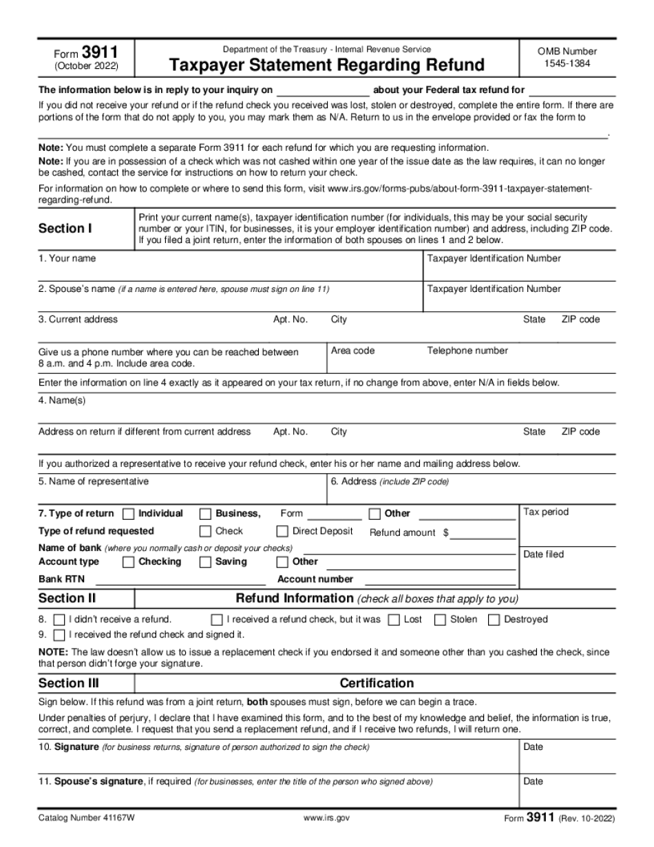 Form 3911 Create A Digital Sample In PDF