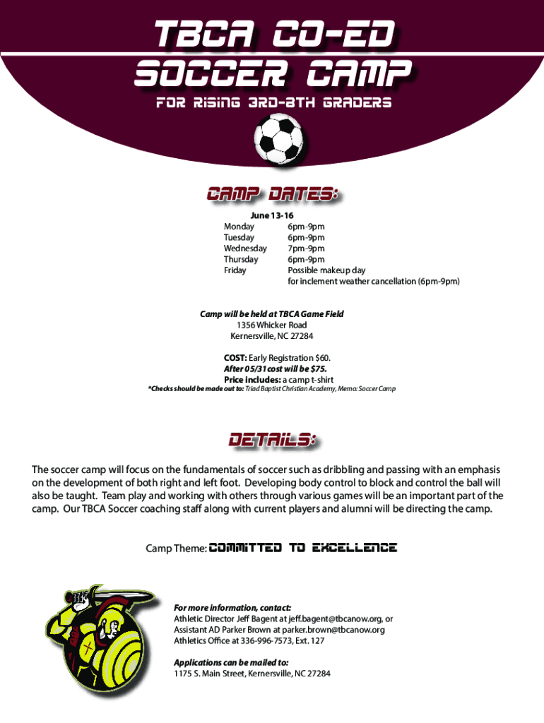Fillable Online Triad Baptist Christian Academy Kernersville, NCMS Co