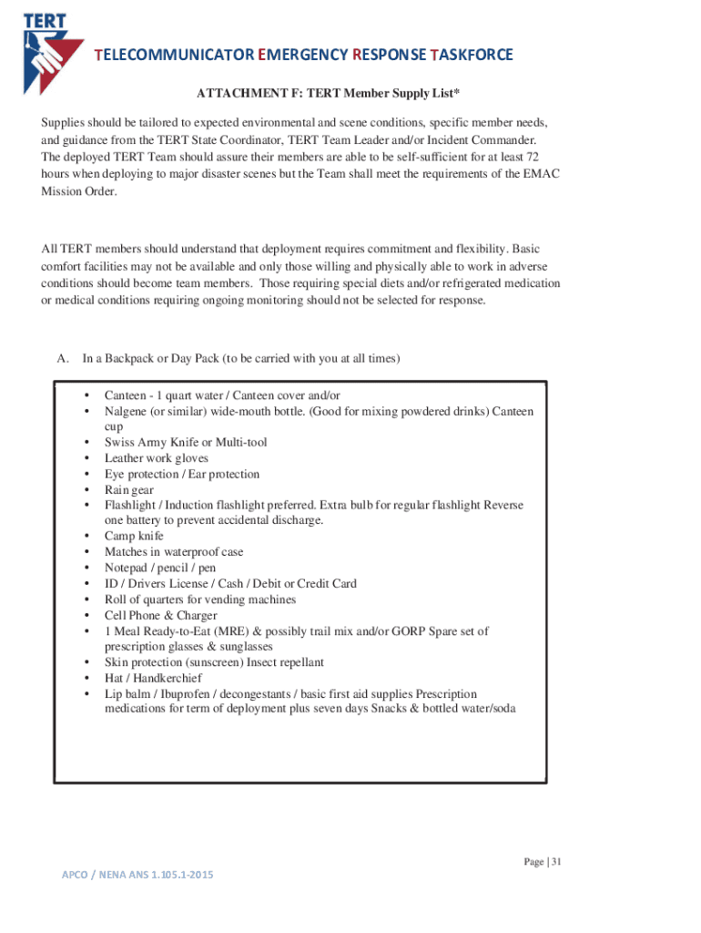 Fillable Online emilms fema WA State TERT Team Leader Packet WA APCO