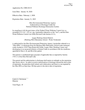 Application No. OH0128155 Issue Date: January 10, 2020 Effective Date ...