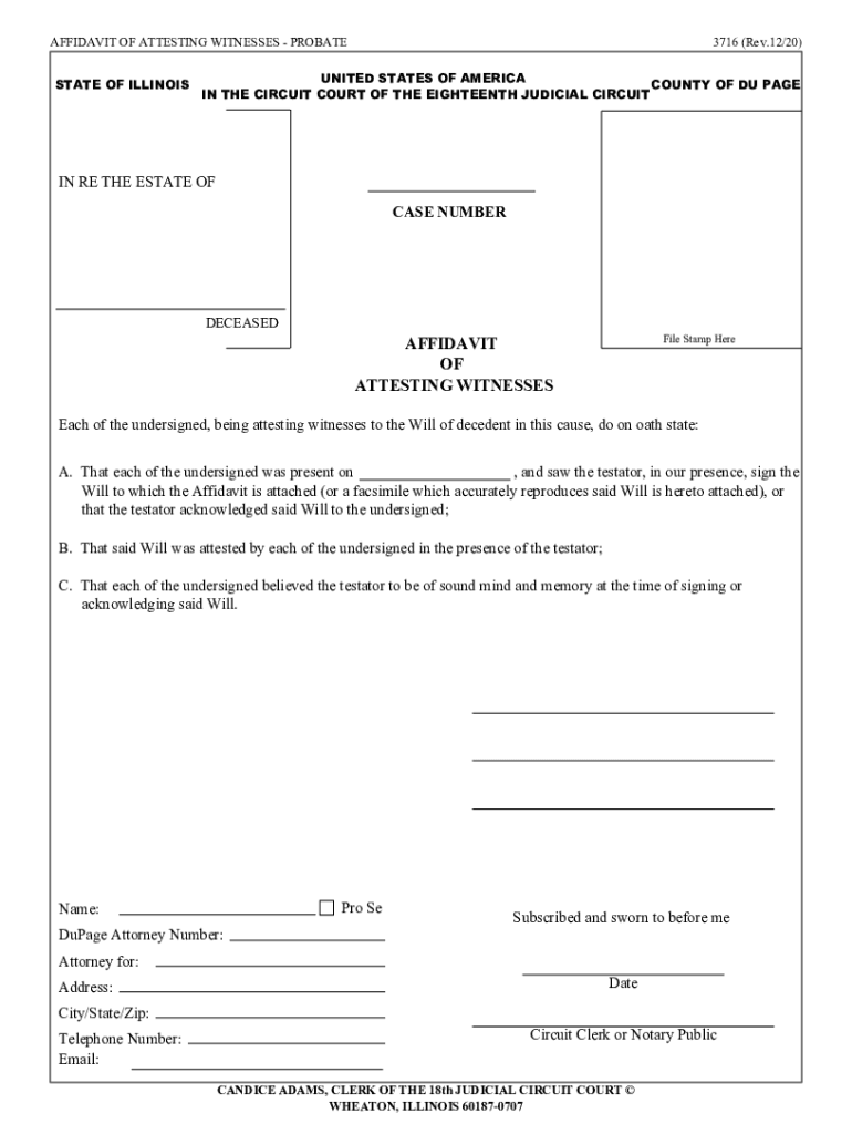 Fillable Online Free Illinois Small Estate Affidavit Form ...