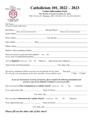 files.ecatholic.com22059documentsContact Information Form The Parish of Saints Joachim &amp;amp; Anne ...