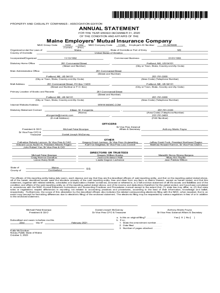 Fillable Online Fillable Online PROPERTY AND CASUALTY COMPANIES