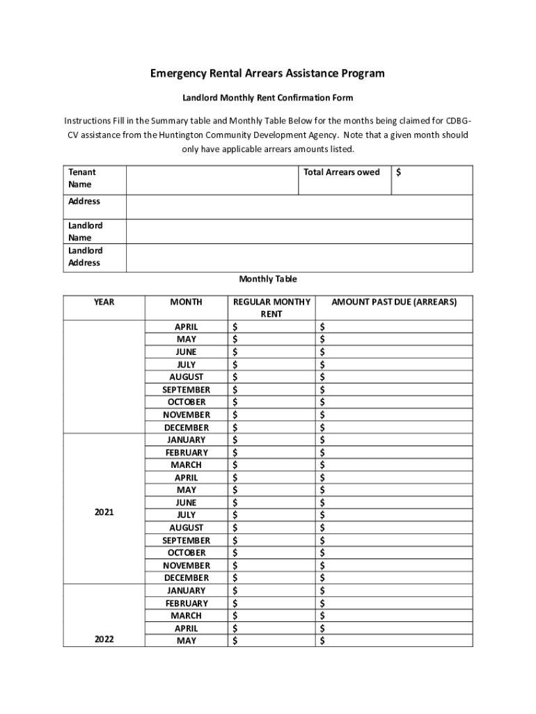 Fillable Online Emergency Rental Arrears Assistance Program Fax Email Print pdfFiller