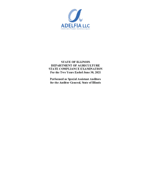 STATE OF ILLINOIS DEPARTMENT OF AGRICULTURE COMPLIANCE EXAMINATION For ...