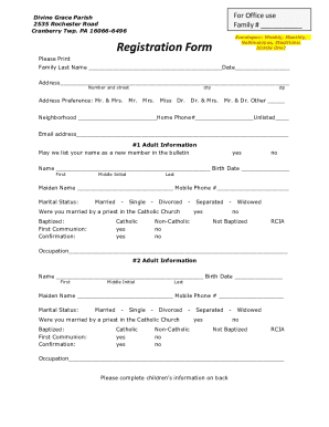 Registration Form - eCatholic