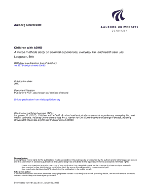 Children with ADHD: A mixed methods study on parental experiences ...