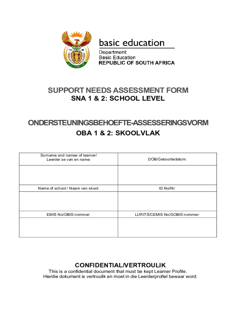 Support Needs Assessment Form SNA 1 And 2 Fill Out Sign Online DocHub Support Needs Assessment Form SNA 1 And 2 Fill Out Sign Online DocHub