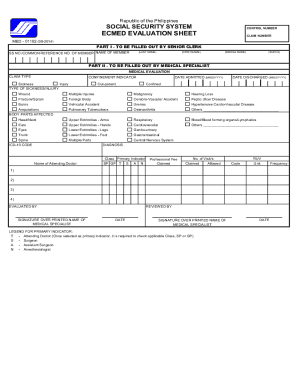 Philippines Medical Evaluation Sheet