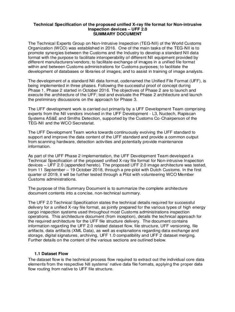 Fillable Online technical specification of the proposed unified x-ray ...