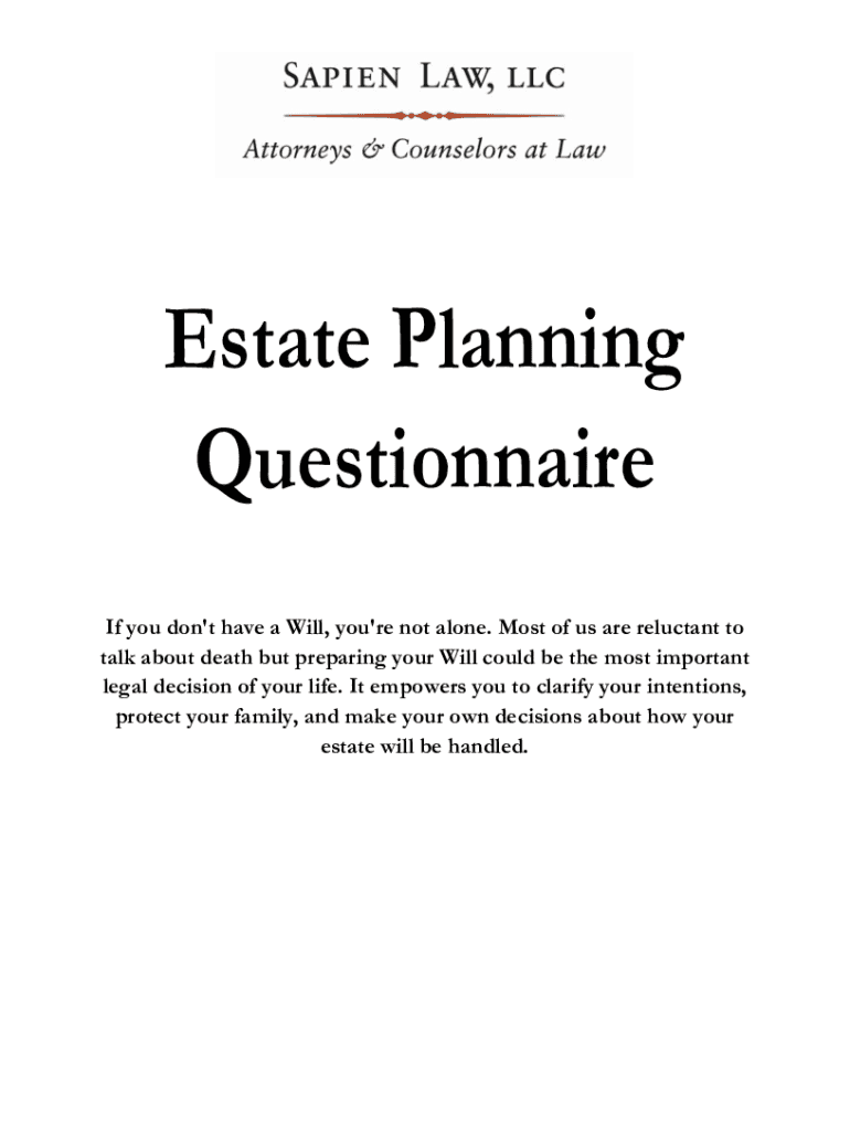 Fillable Online 100 Questions to Ask in an Estate Planning Interview