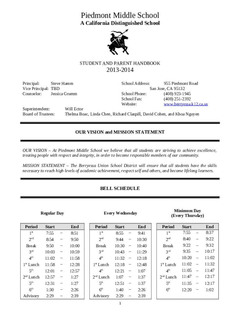 Piedmont Middle School honored as Distinguished School piedmont